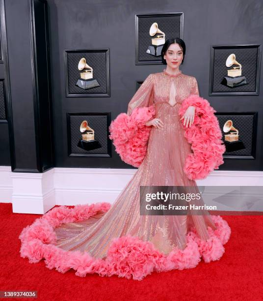 St. Vincent attends the 64th Annual GRAMMY Awards at MGM Grand Garden Arena on April 03, 2022 in Las Vegas, Nevada.