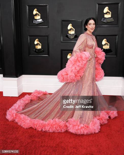 St. Vincent attends the 64th Annual GRAMMY Awards at MGM Grand Garden Arena on April 03, 2022 in Las Vegas, Nevada.