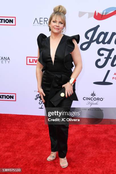 Melissa Joan Hart attends the 4th Annual GRAMMY Awards Viewing Party to benefit Janie's Fund at Hollywood Palladium on April 3, 2022 in Los Angeles,...