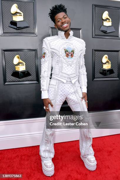 Lil Nas X attends the 64th Annual GRAMMY Awards at MGM Grand Garden Arena on April 03, 2022 in Las Vegas, Nevada.