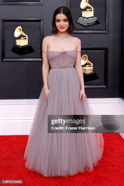 Rachel Zegler attends the 64th Annual GRAMMY Awards at MGM Grand Garden Arena on April 03, 2022 in Las Vegas, Nevada.