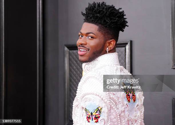 Lil Nas X attends the 64th Annual GRAMMY Awards at MGM Grand Garden Arena on April 03, 2022 in Las Vegas, Nevada.