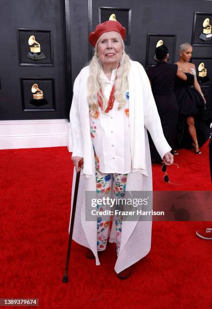 Joni Mitchell attends the 64th Annual GRAMMY Awards at MGM Grand Garden Arena on April 03, 2022 in Las Vegas, Nevada.