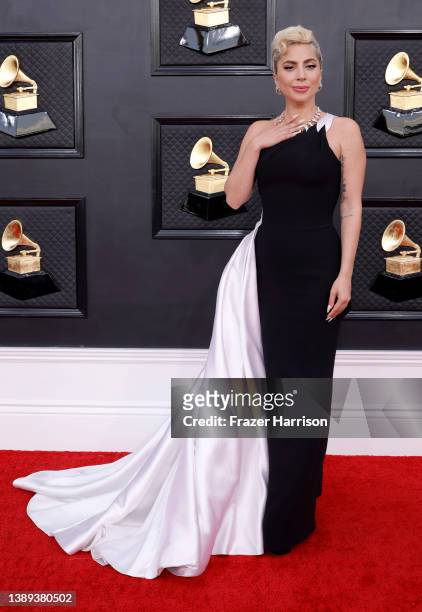 Lady Gaga attends the 64th Annual GRAMMY Awards at MGM Grand Garden Arena on April 03, 2022 in Las Vegas, Nevada.