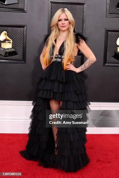 Avril Lavigne attends the 64th Annual GRAMMY Awards at MGM Grand Garden Arena on April 03, 2022 in Las Vegas, Nevada.