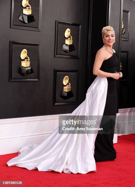 Lady Gaga attends the 64th Annual GRAMMY Awards at MGM Grand Garden Arena on April 03, 2022 in Las Vegas, Nevada.