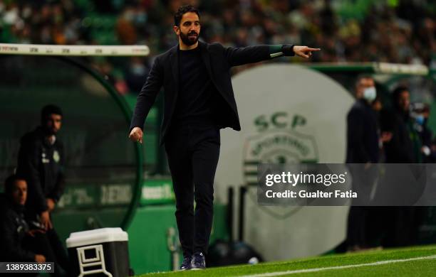 Ruben Amorim of Sporting CP in action during the Liga Bwin match between Sporting CP and FC Pacos de Ferreira at Estadio Jose Alvalade on April 3,...