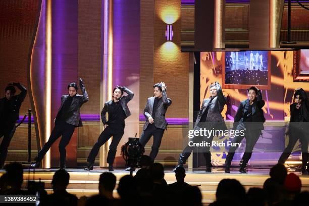 Performs onstage during the 64th Annual GRAMMY Awards at MGM Grand Garden Arena on April 03, 2022 in Las Vegas, Nevada.