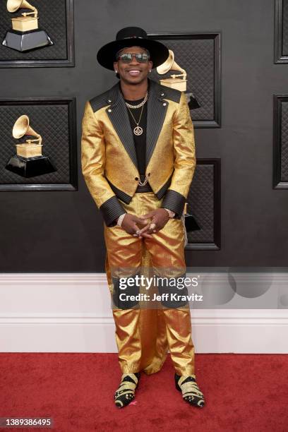 Jimmie Allen attends the 64th Annual GRAMMY Awards at MGM Grand Garden Arena on April 03, 2022 in Las Vegas, Nevada.