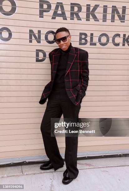 Lena Waithe attends the 64th Annual GRAMMY Awards at MGM Grand Garden Arena on April 03, 2022 in Las Vegas, Nevada.