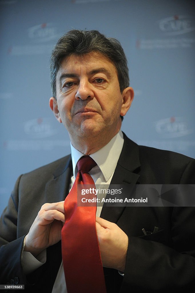 'Front De Gauche' Candidate Jean-Luc Melenchon Holds Press Conference