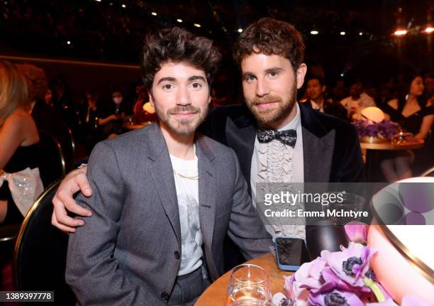 Noah Galvin and Ben Platt attend the 64th Annual GRAMMY Awards at MGM Grand Garden Arena on April 03, 2022 in Las Vegas, Nevada.