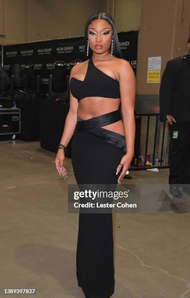 Megan Thee Stallion attends the 64th Annual GRAMMY Awards at MGM Grand Garden Arena on April 03, 2022 in Las Vegas, Nevada.