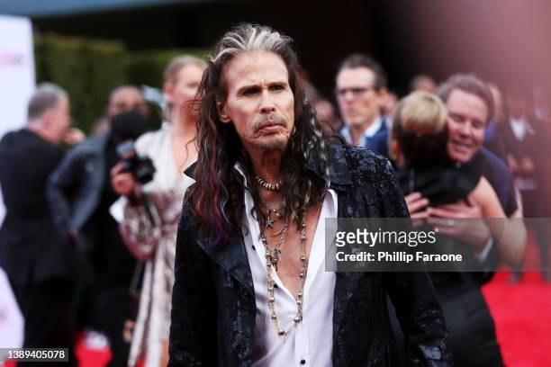 Steven Tyler attends the 4th Annual GRAMMY Awards Viewing Party to benefit Janie's Fund at Hollywood Palladium on April 03, 2022 in Los Angeles,...