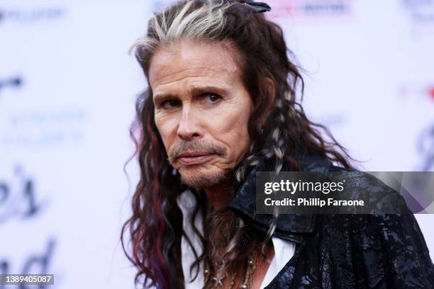 Steven Tyler attends the 4th Annual GRAMMY Awards Viewing Party to benefit Janie's Fund at Hollywood Palladium on April 03, 2022 in Los Angeles,...