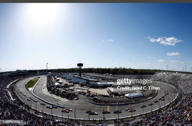 General view of of racing during the NASCAR Cup Series Toyota Owners 400 at Richmond Raceway on April 03, 2022 in Richmond, Virginia.