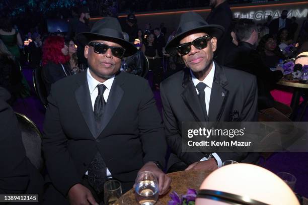 Terry Lewis and Jimmy Jam attend the 64th Annual GRAMMY Awards at MGM Grand Garden Arena on April 03, 2022 in Las Vegas, Nevada.