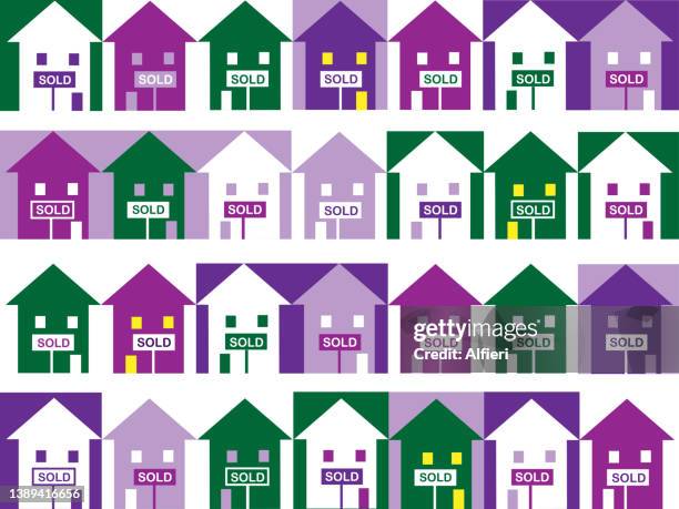 real estate sales spring - house viewing stock illustrations