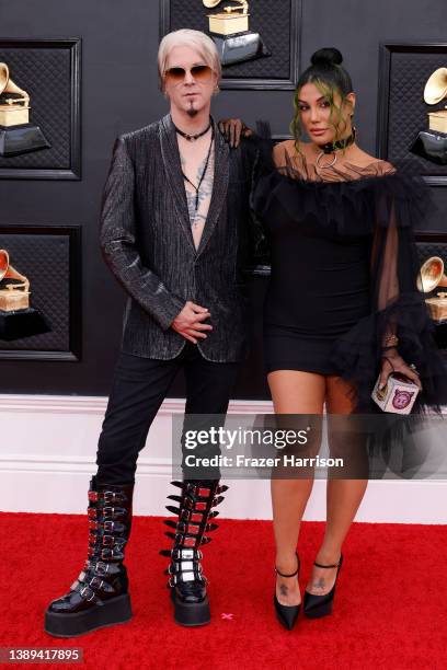 John 5 of Rob Zombie and Rita Lowery attend the 64th Annual GRAMMY Awards at MGM Grand Garden Arena on April 03, 2022 in Las Vegas, Nevada.