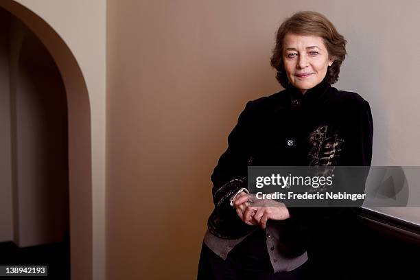 Actress Charlotte Rampling poses at the "I, Anna" Portrait Session during day six of the 62nd Berlin International Film Festival at the Moevenpick...