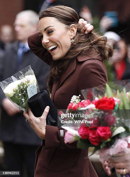 Catherine, Duchess of Cambridge visits Alder Hey Children's Hospital on February 14, 2012 in Liverpool, England. Catherine, The Duchess of Cambridge...