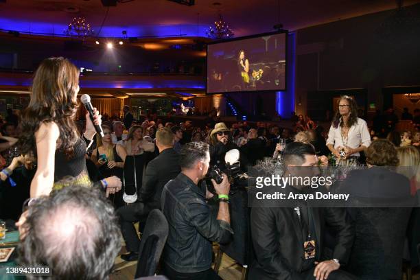 Emilia Fazzalari and Steven Tyler attend the Steven Tyler's 4th Annual GRAMMY Awards® Viewing Party Benefitting Janie's Fund Sponsored By Cincoro...