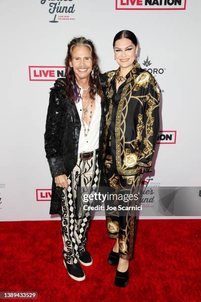 Steven Tyler and Jessie J attend Steven Tyler's 4th Annual GRAMMY Awards® Viewing Party benefitting Janie's Fund presented by Live Nation at...