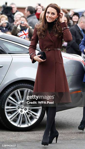 Catherine, Duchess of Cambridge visits Alder Hey Children's Hospital on February 14, 2012 in Liverpool, England. Catherine, The Duchess of Cambridge...