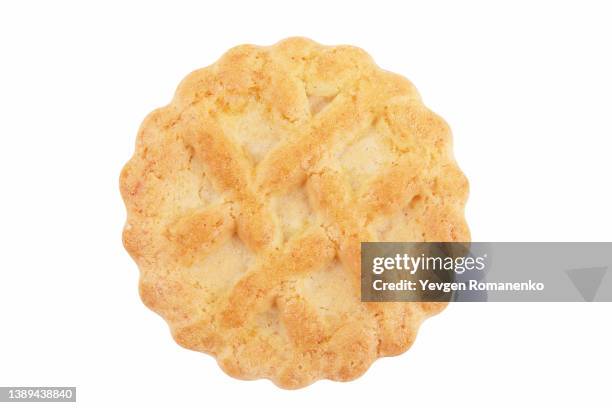 biscuit cookie isolated on white background - shortbread stock pictures, royalty-free photos & images
