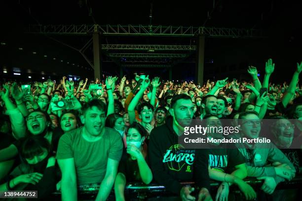 The audience waiting for the British alternative rock band Nothing But Thieves who performed in concert at the Fabrique in Milan. Milan , April 3rd,...