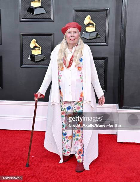 Joni Mitchell attends the 64th Annual GRAMMY Awards at MGM Grand Garden Arena on April 03, 2022 in Las Vegas, Nevada.