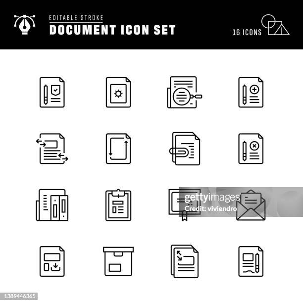 document line icons - contracting stock illustrations
