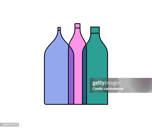 bottle designs - empty soda bottle stock illustrations