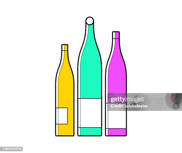 bottle designs - empty soda bottle stock illustrations