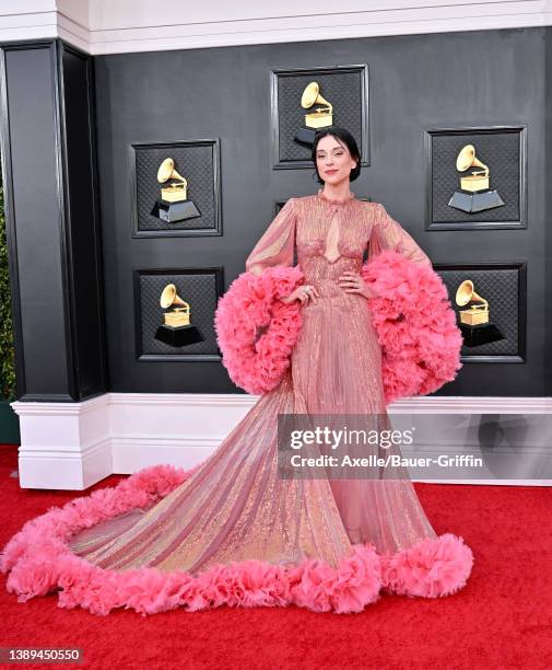 St. Vincent attends the 64th Annual GRAMMY Awards at MGM Grand Garden Arena on April 03, 2022 in Las Vegas, Nevada.