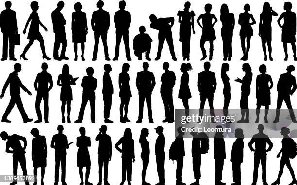 people silhouettes - black woman in silhouette stock illustrations