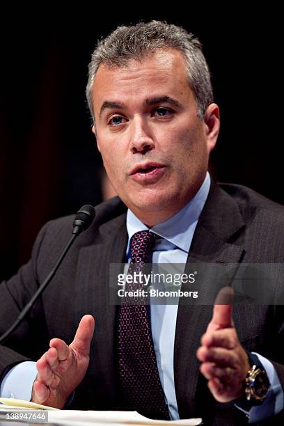 Jeffrey Zients, acting director of the Office of Management and Budget , speaks during a Senate Budget Committee hearing in Washington, D.C., U.S.,...