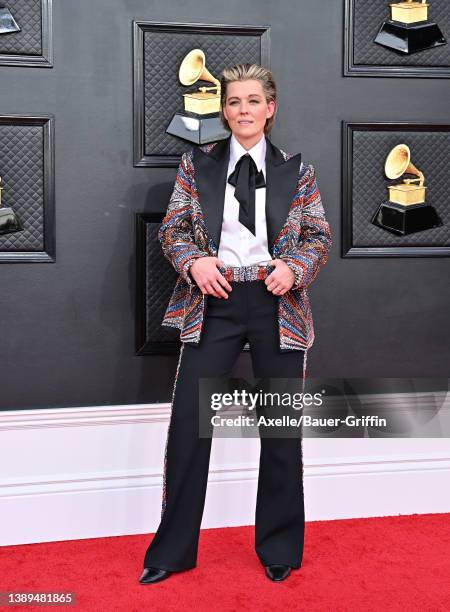 Brandi Carlile attends the 64th Annual GRAMMY Awards at MGM Grand Garden Arena on April 03, 2022 in Las Vegas, Nevada.