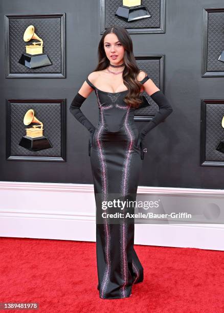 Olivia Rodrigo attends the 64th Annual GRAMMY Awards at MGM Grand Garden Arena on April 03, 2022 in Las Vegas, Nevada.