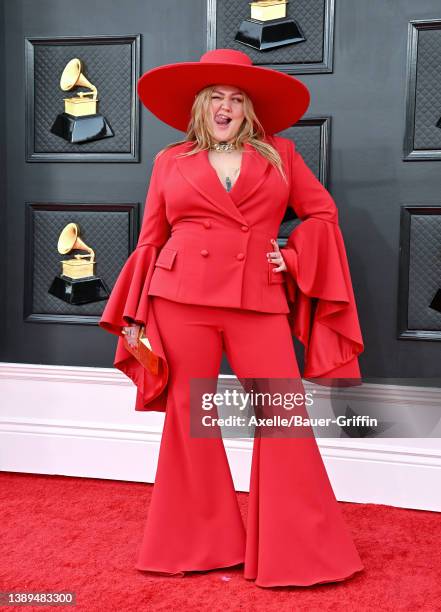 Elle King attends the 64th Annual GRAMMY Awards at MGM Grand Garden Arena on April 03, 2022 in Las Vegas, Nevada.