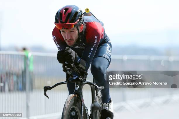 Adam Yates of United Kingdom and Team INEOS Grenadiers warming up prior to the 61st Itzulia Basque Country 2022 - Stage 1 a 7,5km individual time...