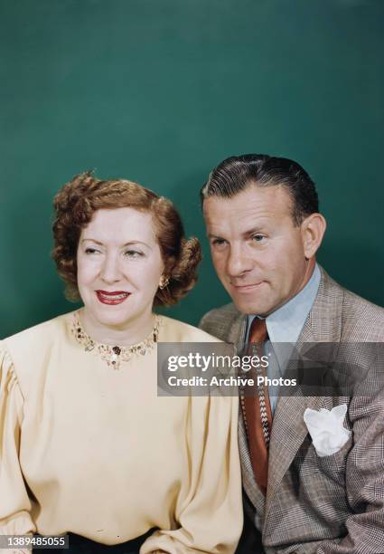 American comic actors Gracie Allen and her husband, George Burns , circa 1955.