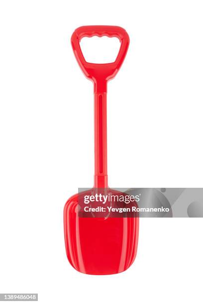 kids shovel isolated on white background - spade stock pictures, royalty-free photos & images