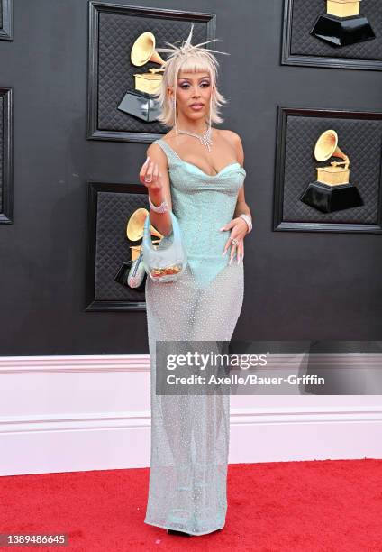 Doja Cat attends the 64th Annual GRAMMY Awards at MGM Grand Garden Arena on April 03, 2022 in Las Vegas, Nevada.