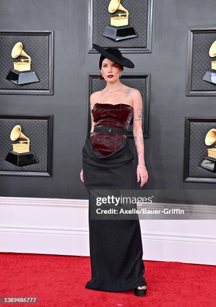 Halsey attends the 64th Annual GRAMMY Awards at MGM Grand Garden Arena on April 03, 2022 in Las Vegas, Nevada.