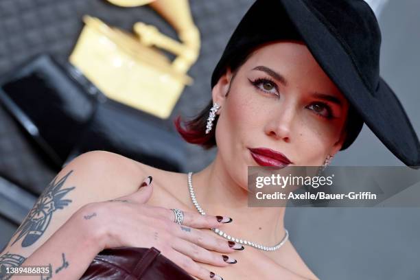 Halsey attends the 64th Annual GRAMMY Awards at MGM Grand Garden Arena on April 03, 2022 in Las Vegas, Nevada.