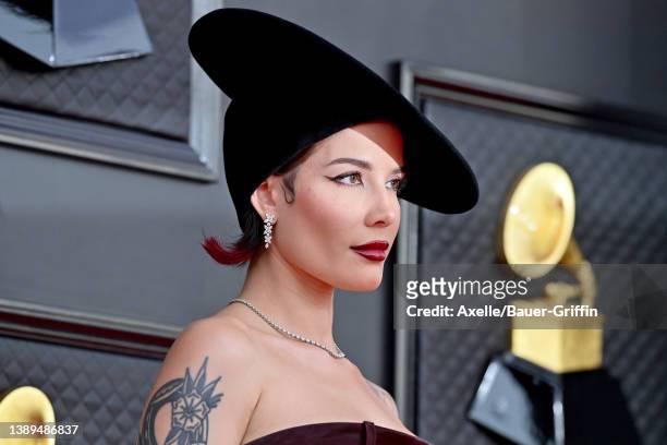 Halsey attends the 64th Annual GRAMMY Awards at MGM Grand Garden Arena on April 03, 2022 in Las Vegas, Nevada.