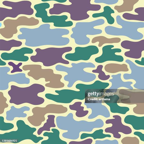 bildbanksillustrationer, clip art samt tecknat material och ikoner med multicolor camouflage pattern - kamouflage