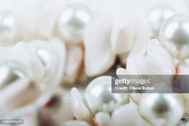 necklace of pearls and stones. - fashion glamour pearl stock pictures, royalty-free photos & images