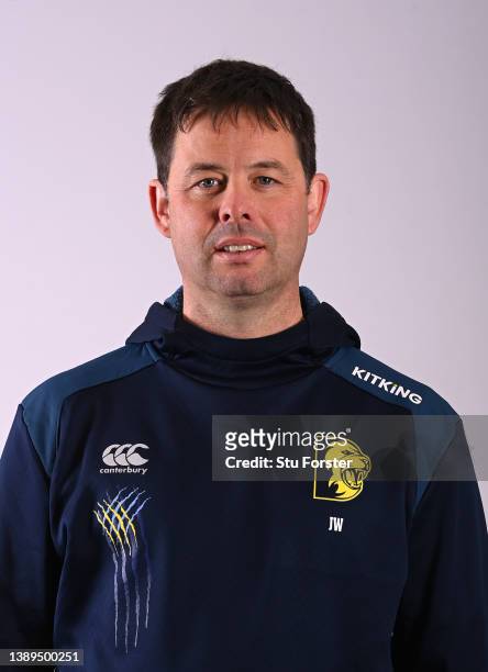 Durham Academy Director John Windows during the photocall ahead of the 2022 Cricket season at The Riverside on April 04, 2022 in Chester-le-Street,...